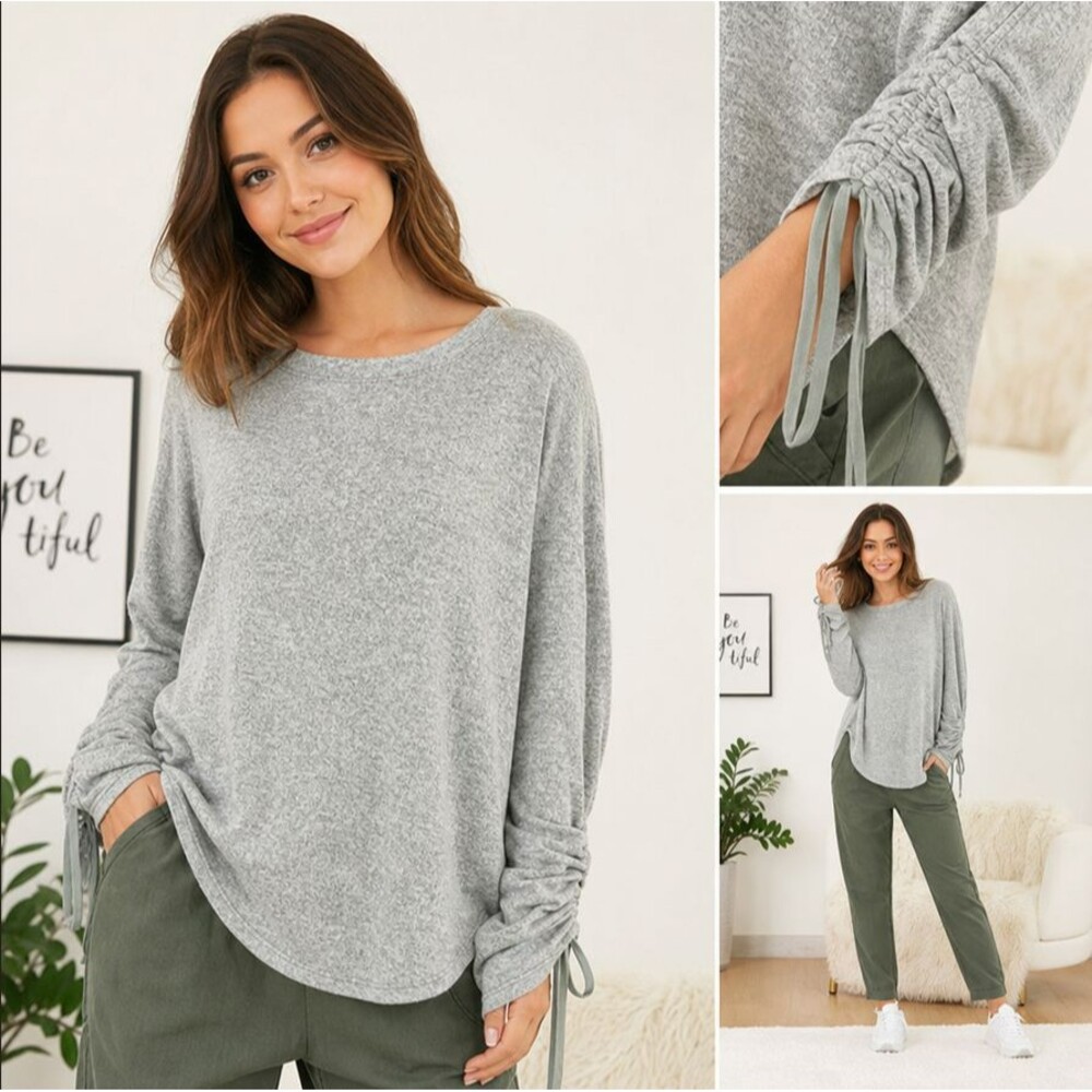 Anthropologie Saturday Sunday Soft Cozy Top XS Hi-Low Slouchy Lounge Casual NWT